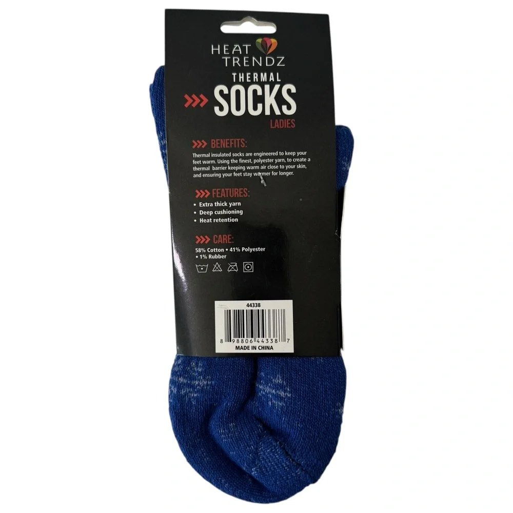 Heat Trendz Blue Thermal Socks TOG 2.3 Women Shoe Size 5-9 Extra  Thick Yarn NEW